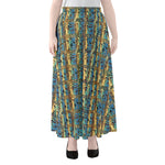 Egyptian Eye Of Horus Pattern Print Chiffon Maxi Skirt