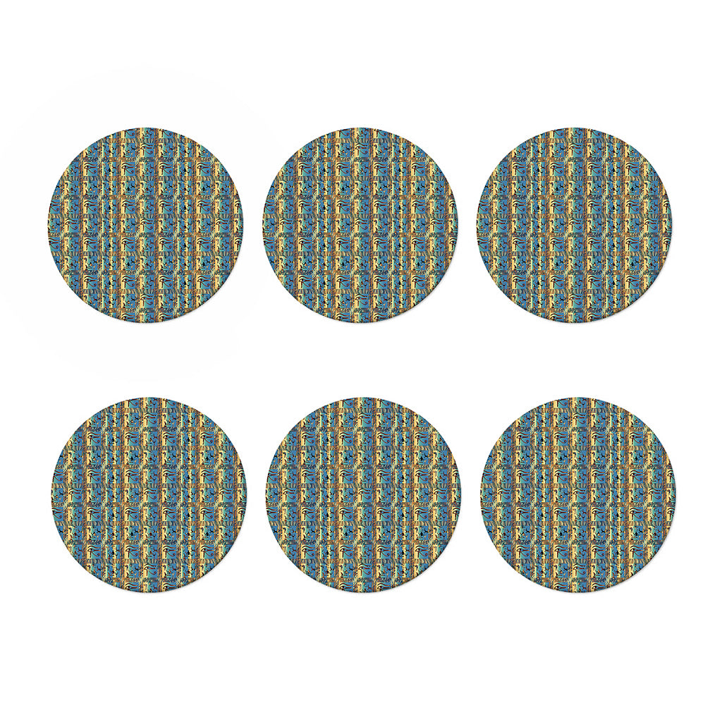 Egyptian Eye Of Horus Pattern Print Coaster Set