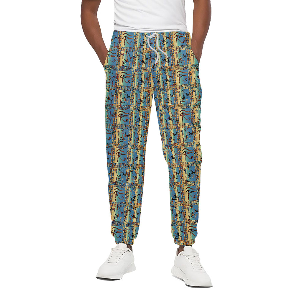 Egyptian Eye Of Horus Pattern Print Cotton Pants