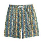 Egyptian Eye Of Horus Pattern Print Cotton Shorts