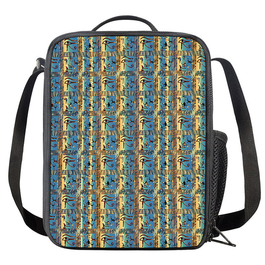 Egyptian Eye Of Horus Pattern Print Crossbody Lunch Bag