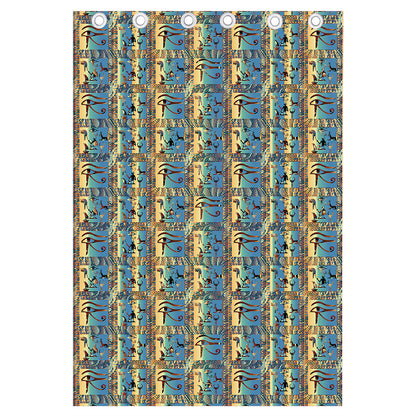 Egyptian Eye Of Horus Pattern Print Curtain