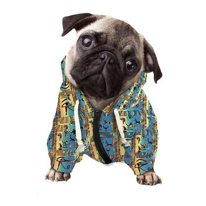 Egyptian Eye Of Horus Pattern Print Dog Zip Up Hoodie