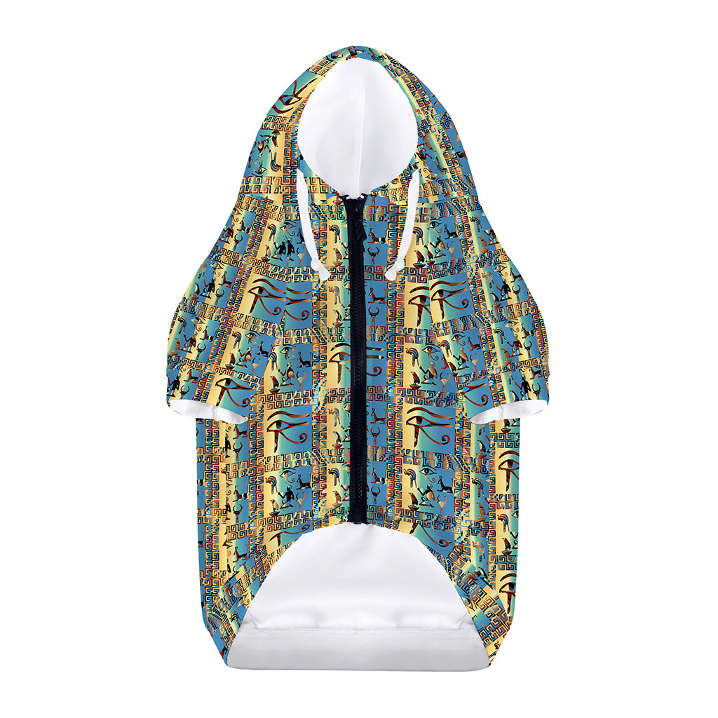 Egyptian Eye Of Horus Pattern Print Dog Zip Up Hoodie