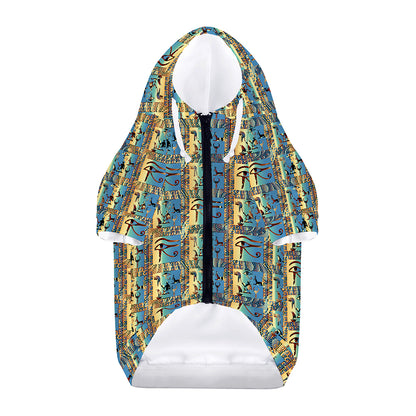 Egyptian Eye Of Horus Pattern Print Dog Zip Up Hoodie