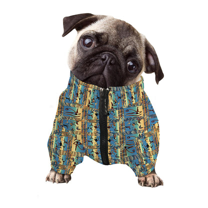 Egyptian Eye Of Horus Pattern Print Dog Zip Up Jacket