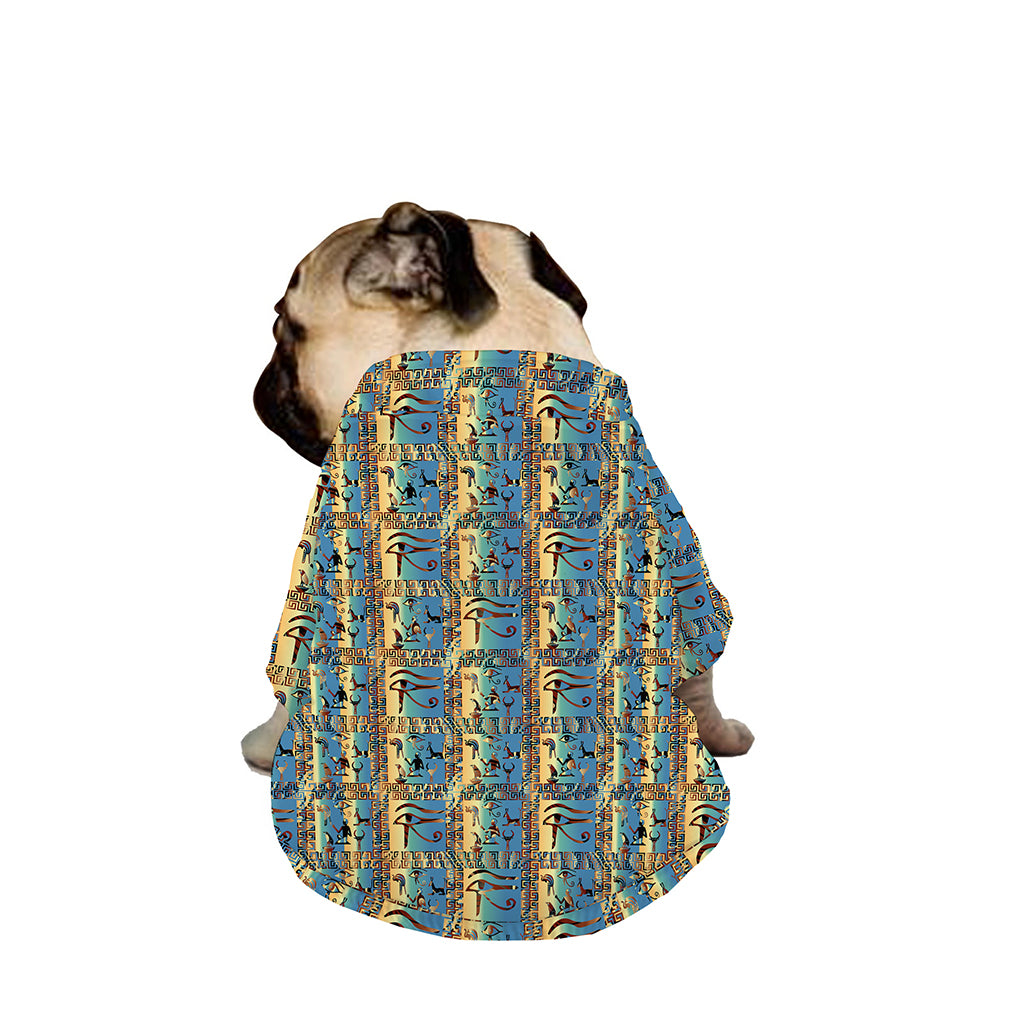 Egyptian Eye Of Horus Pattern Print Dog Zip Up Jacket
