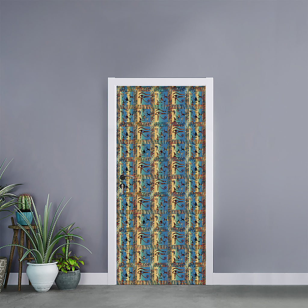 Egyptian Eye Of Horus Pattern Print Door Sticker