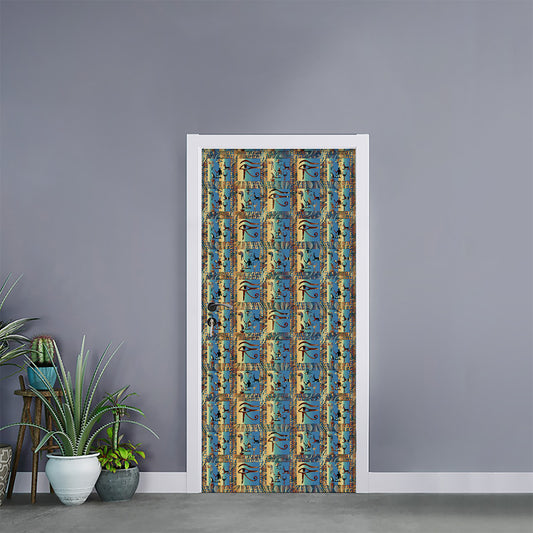 Egyptian Eye Of Horus Pattern Print Door Sticker