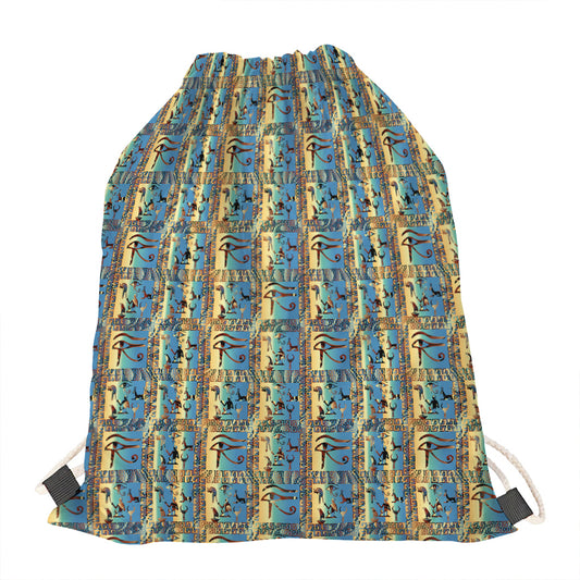 Egyptian Eye Of Horus Pattern Print Drawstring Bag