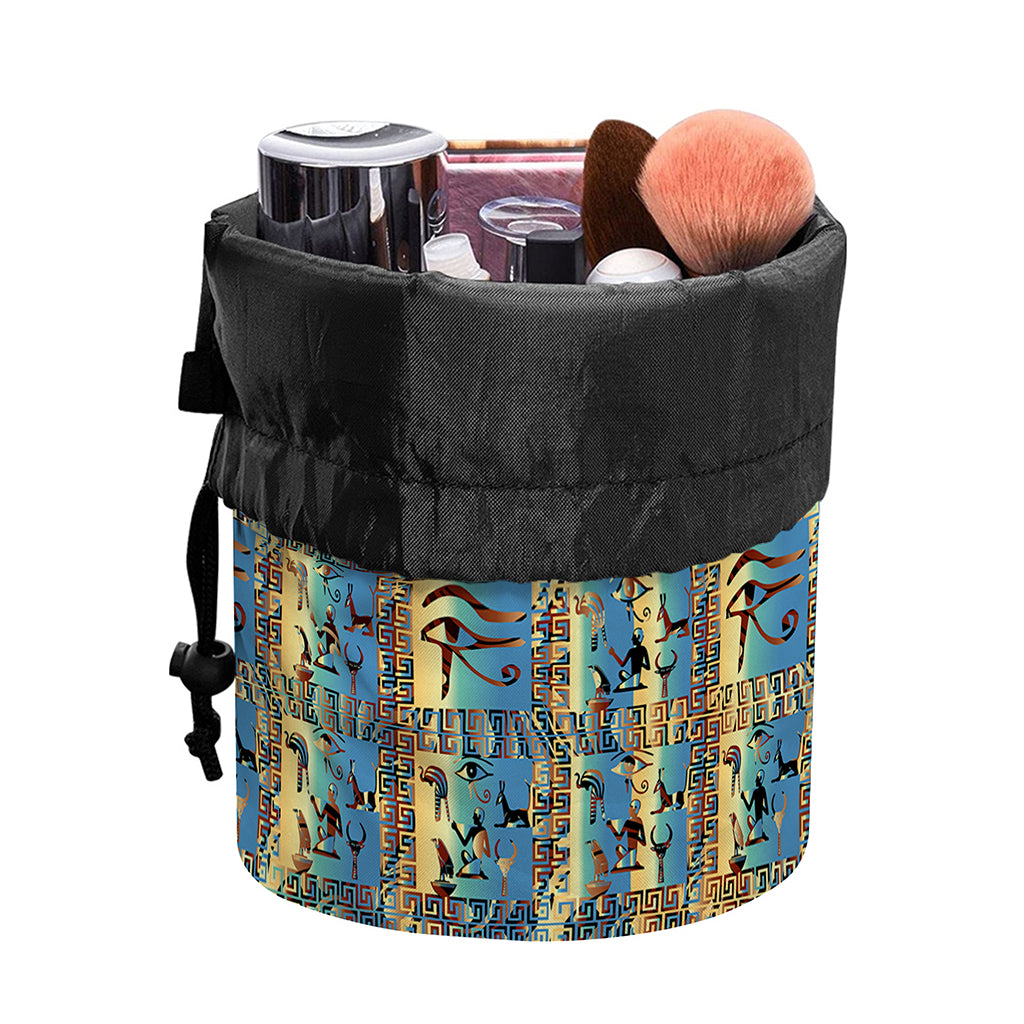 Egyptian Eye Of Horus Pattern Print Drawstring Makeup Bag