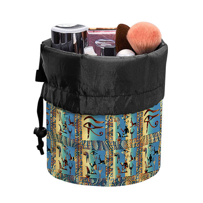 Egyptian Eye Of Horus Pattern Print Drawstring Makeup Bag