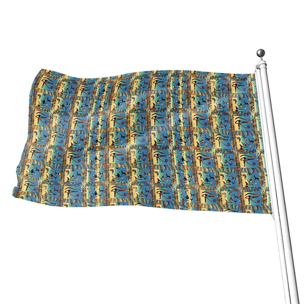 Egyptian Eye Of Horus Pattern Print Flag