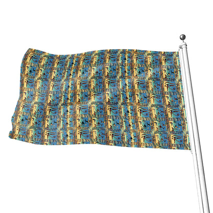 Egyptian Eye Of Horus Pattern Print Flag