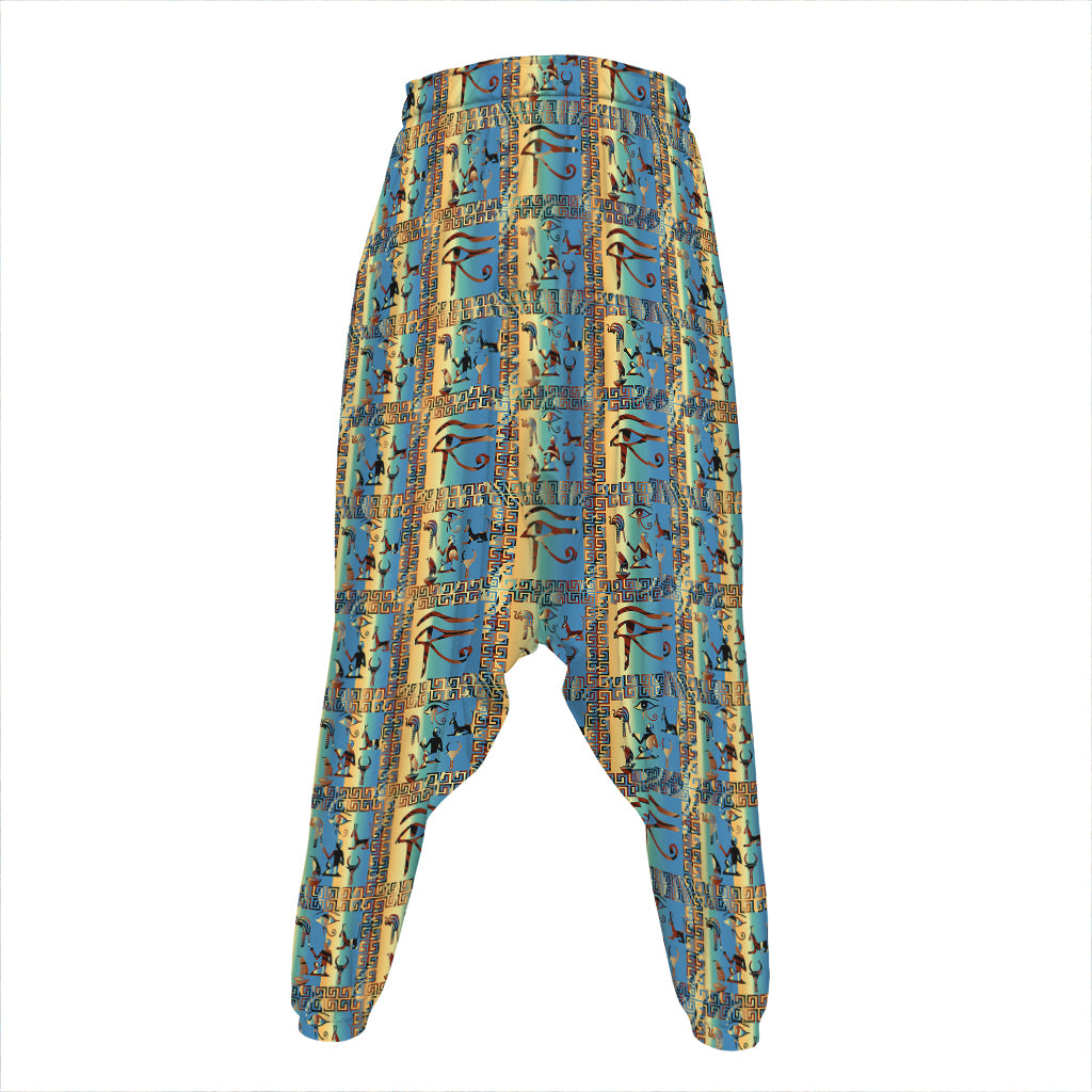 Egyptian Eye Of Horus Pattern Print Hammer Pants