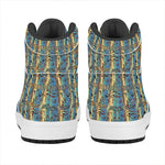 Egyptian Eye Of Horus Pattern Print High Top Leather Sneakers