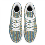 Egyptian Eye Of Horus Pattern Print High Top Leather Sneakers