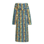 Egyptian Eye Of Horus Pattern Print Hooded Bathrobe