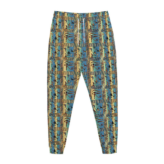 Egyptian Eye Of Horus Pattern Print Jogger Pants