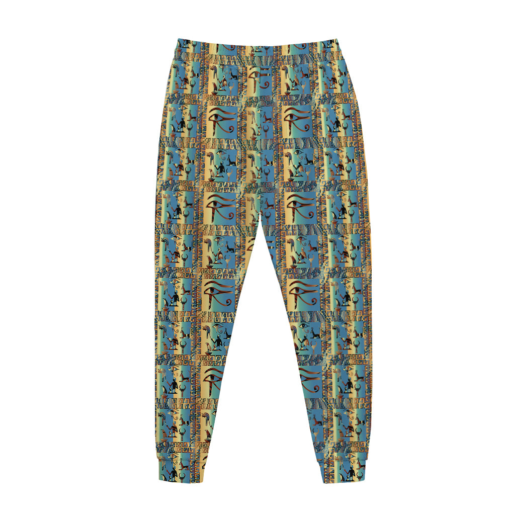 Egyptian Eye Of Horus Pattern Print Jogger Pants