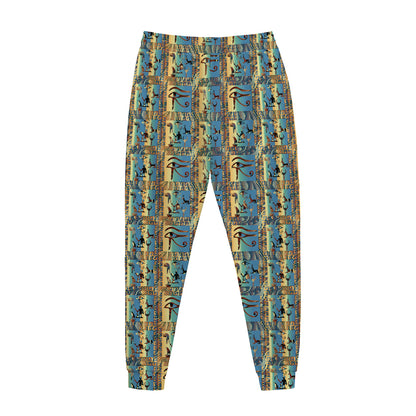 Egyptian Eye Of Horus Pattern Print Jogger Pants