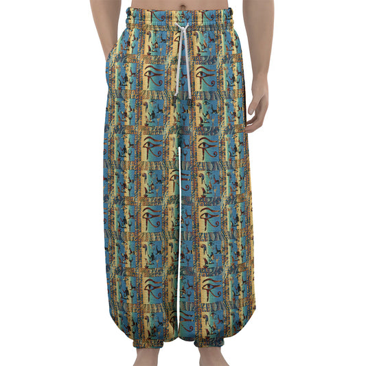 Egyptian Eye Of Horus Pattern Print Lantern Pants