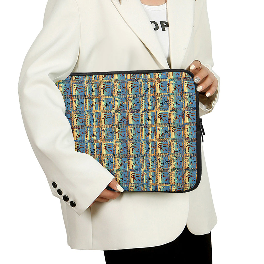 Egyptian Eye Of Horus Pattern Print Laptop Sleeve