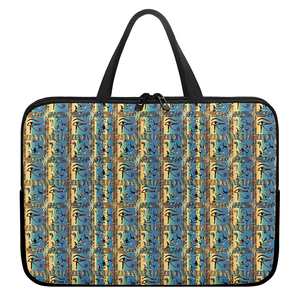 Egyptian Eye Of Horus Pattern Print Laptop Sleeve With Handle