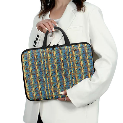 Egyptian Eye Of Horus Pattern Print Laptop Sleeve With Handle