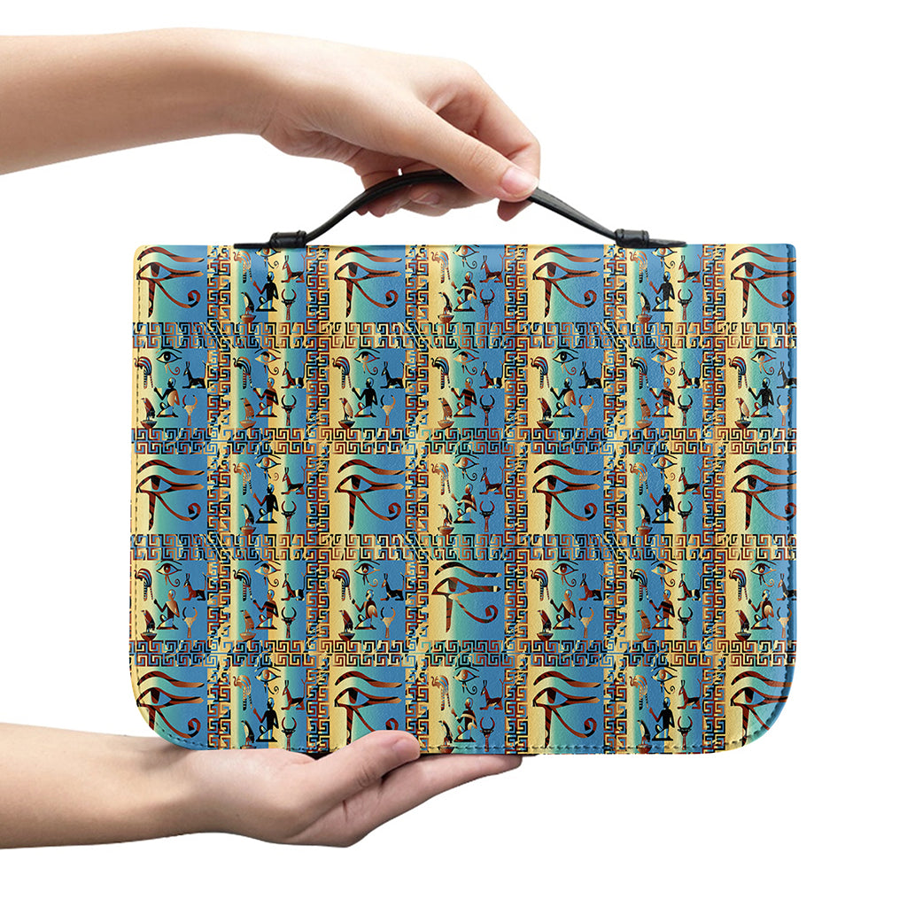 Egyptian Eye Of Horus Pattern Print Leather Bible Cover