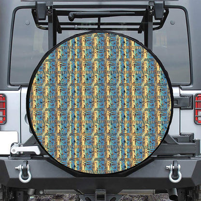 Egyptian Eye Of Horus Pattern Print Leather Spare Tire Cover