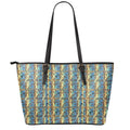 Egyptian Eye Of Horus Pattern Print Leather Tote Bag With Zipper