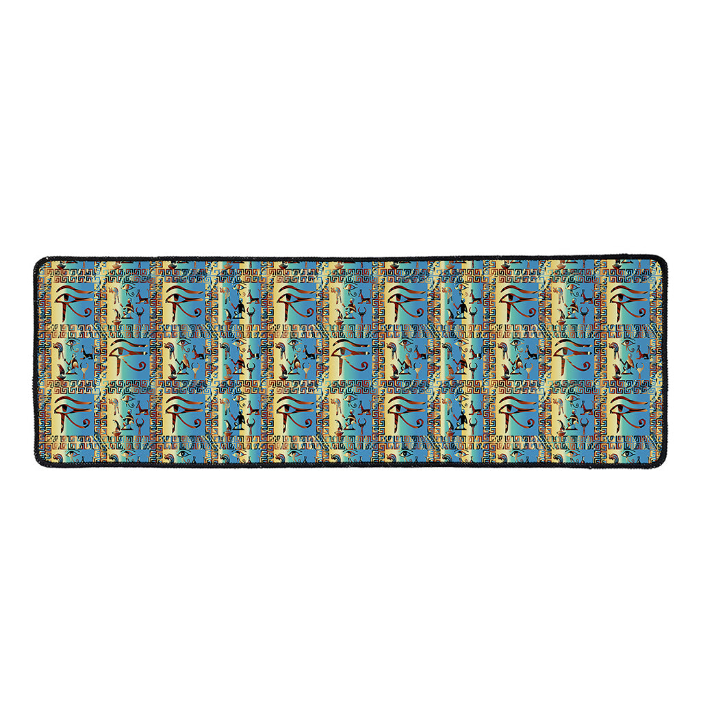 Egyptian Eye Of Horus Pattern Print Long Kitchen Mat