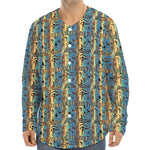 Egyptian Eye Of Horus Pattern Print Long Sleeve Baseball Jersey