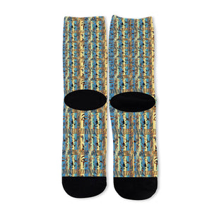 Egyptian Eye Of Horus Pattern Print Long Socks
