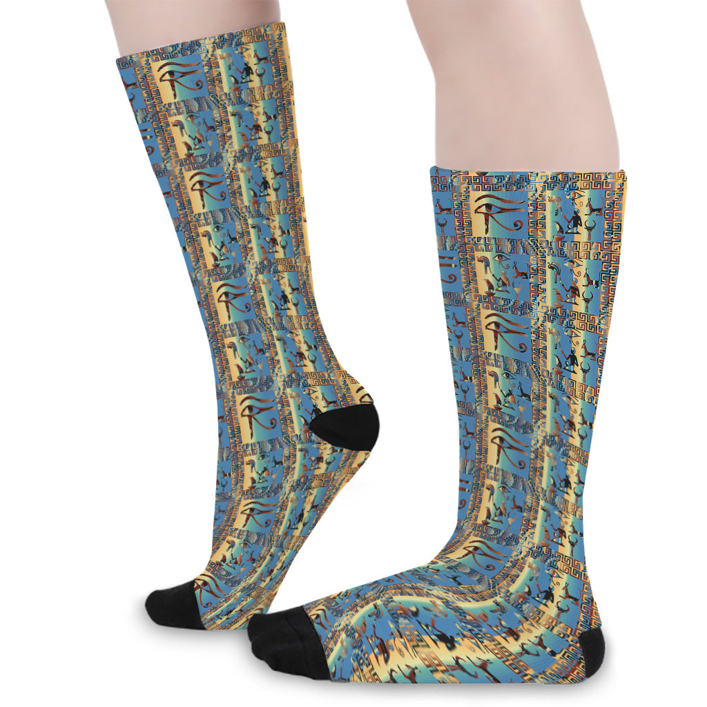 Egyptian Eye Of Horus Pattern Print Long Socks