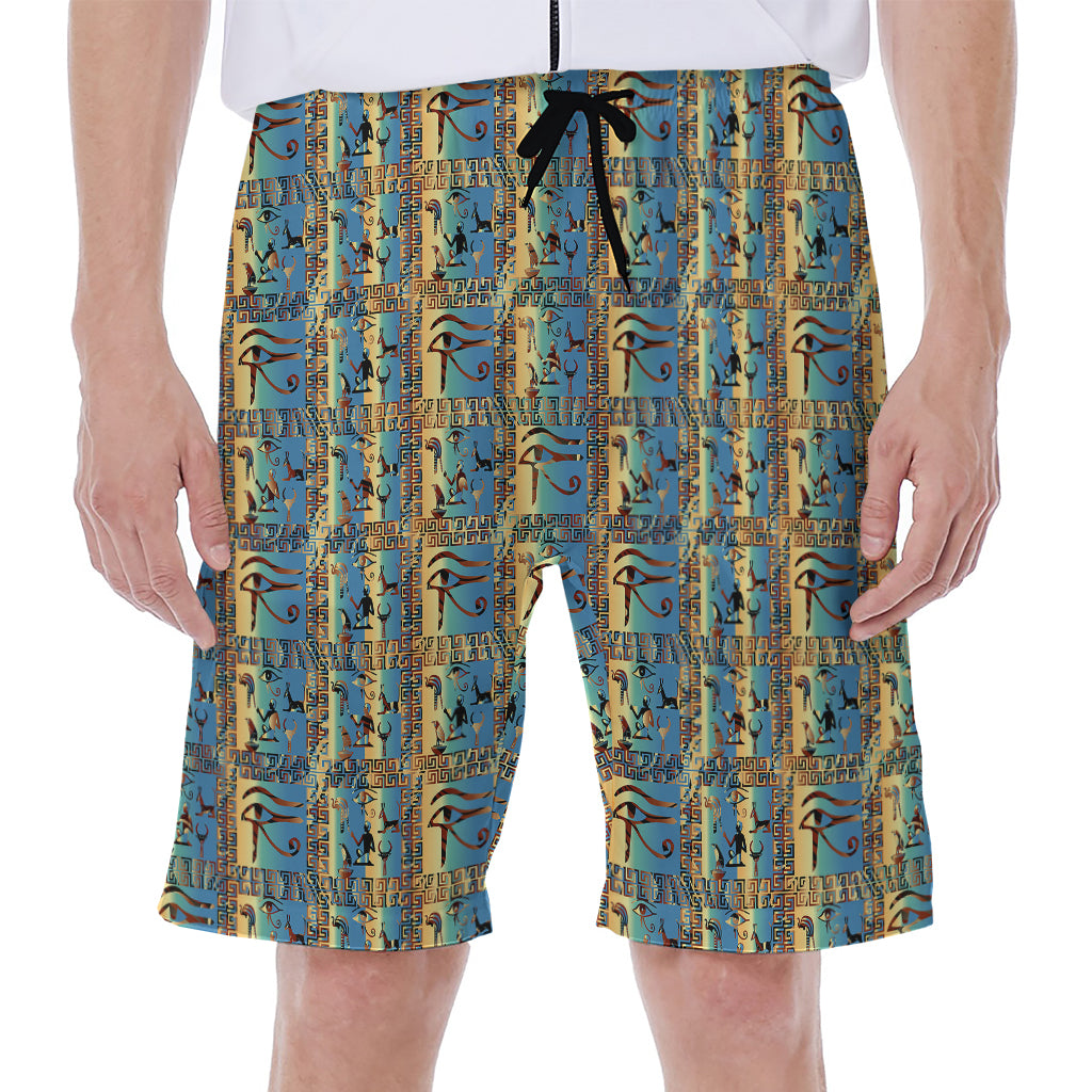 Egyptian Eye Of Horus Pattern Print Men's Beach Shorts