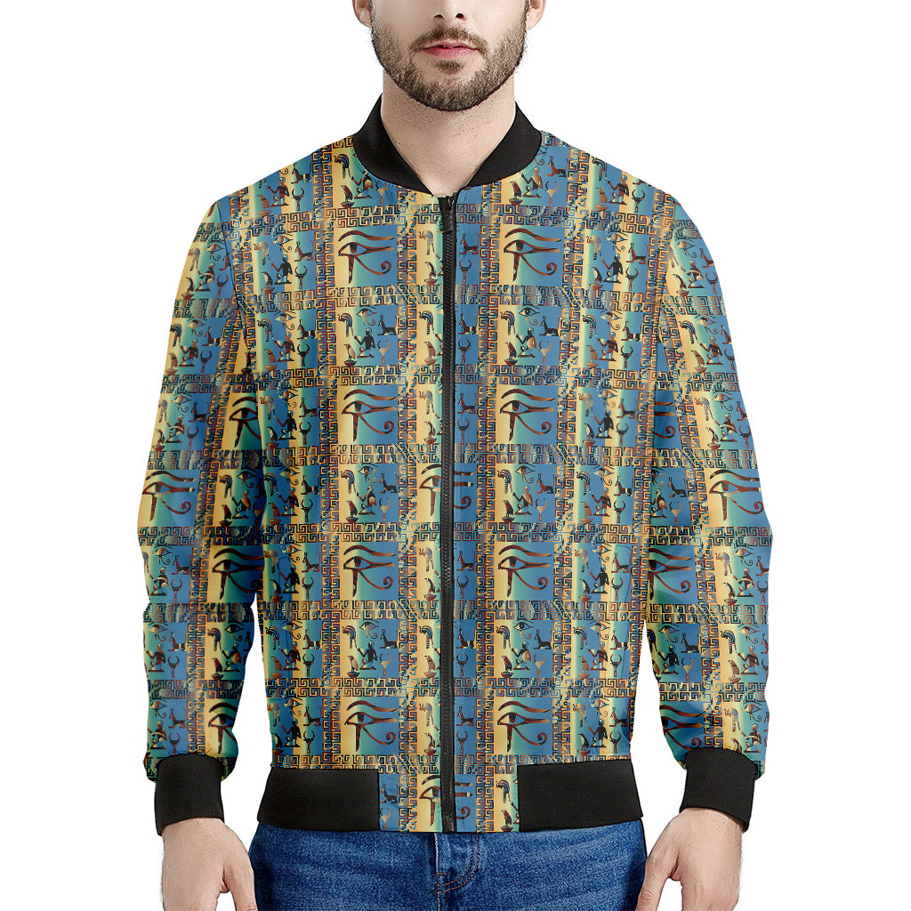 Egyptian Eye Of Horus Pattern Print Men's Bomber Jacket