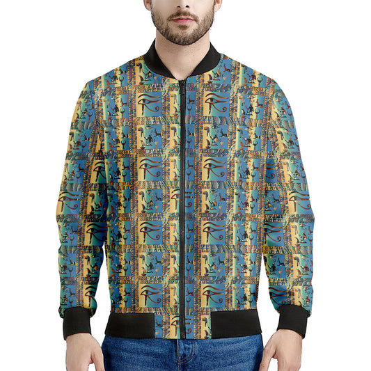 Egyptian Eye Of Horus Pattern Print Men's Bomber Jacket