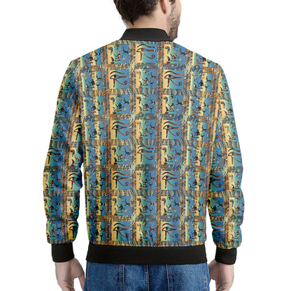 Egyptian Eye Of Horus Pattern Print Men's Bomber Jacket