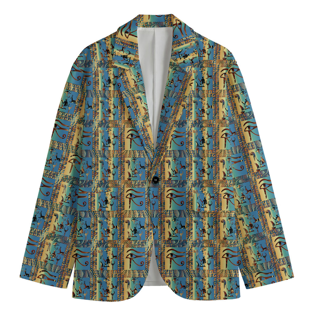 Egyptian Eye Of Horus Pattern Print Men's Cotton Blazer