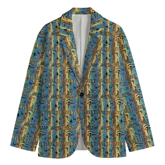 Egyptian Eye Of Horus Pattern Print Men's Cotton Blazer