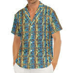 Egyptian Eye Of Horus Pattern Print Men's Deep V-Neck Shirt