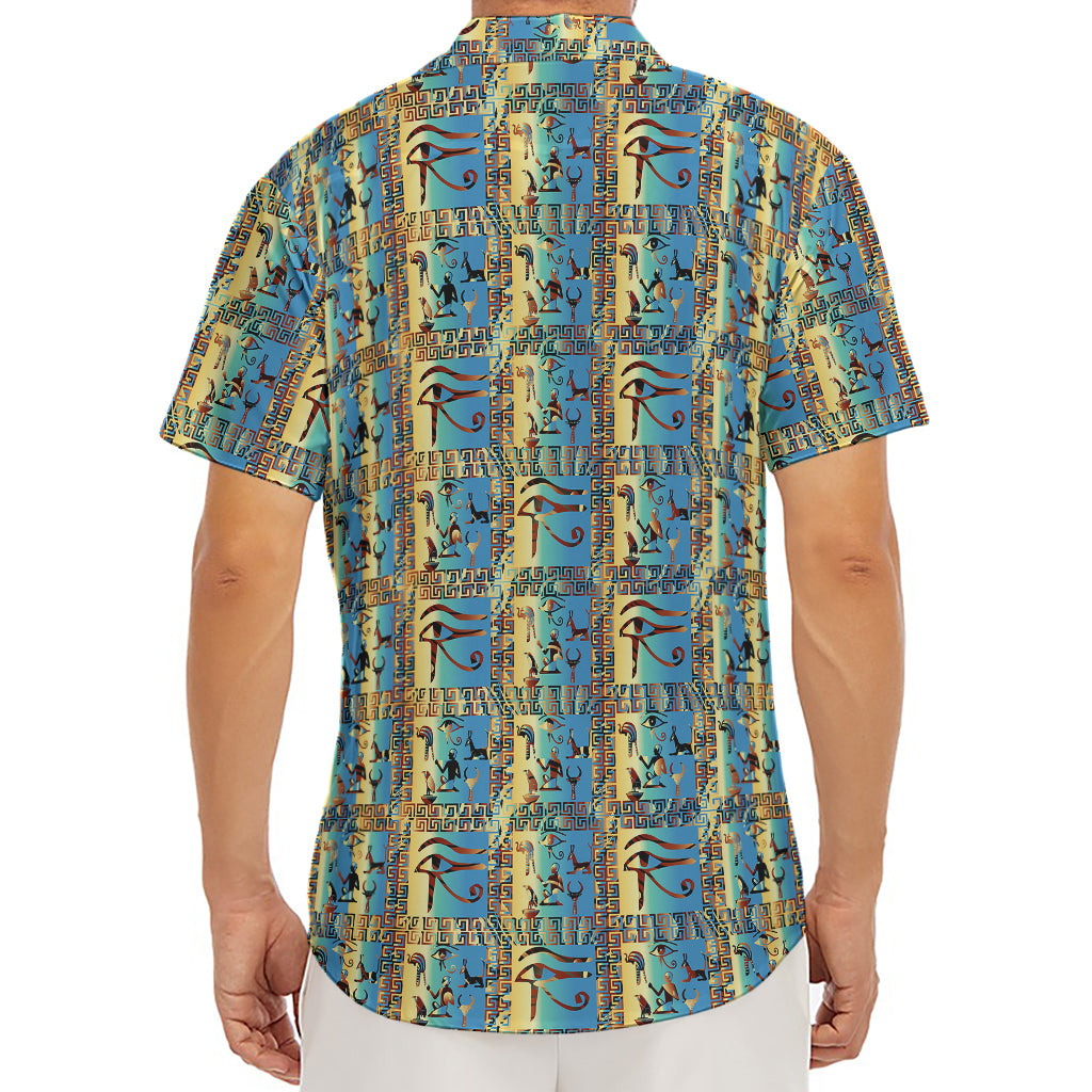 Egyptian Eye Of Horus Pattern Print Men's Deep V-Neck Shirt
