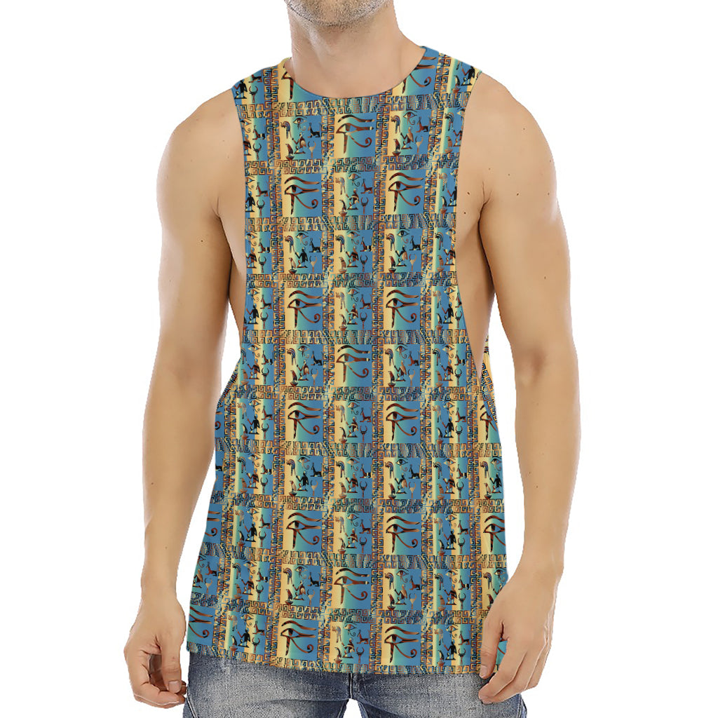 Egyptian Eye Of Horus Pattern Print Men's Muscle Tank Top