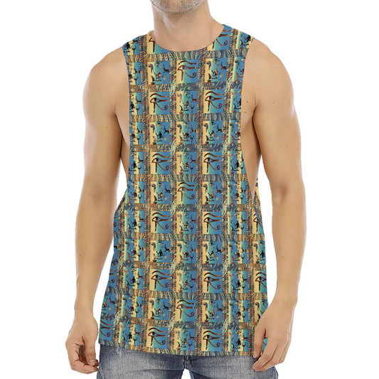 Egyptian Eye Of Horus Pattern Print Men's Muscle Tank Top