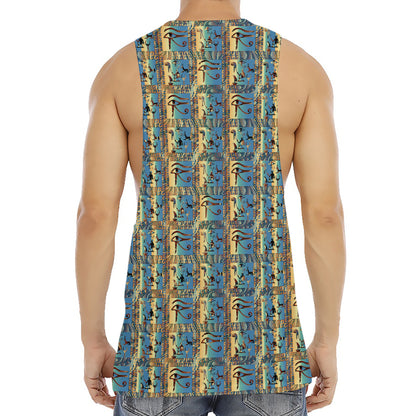 Egyptian Eye Of Horus Pattern Print Men's Muscle Tank Top