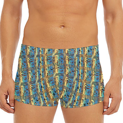 Egyptian Eye Of Horus Pattern Print Men's Short Boxer Briefs