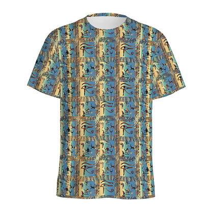 Egyptian Eye Of Horus Pattern Print Men's Sports T-Shirt