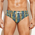Egyptian Eye Of Horus Pattern Print Men's Swim Briefs
